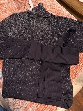 lululemon athletica Black Speckled Half-Zip Pullover